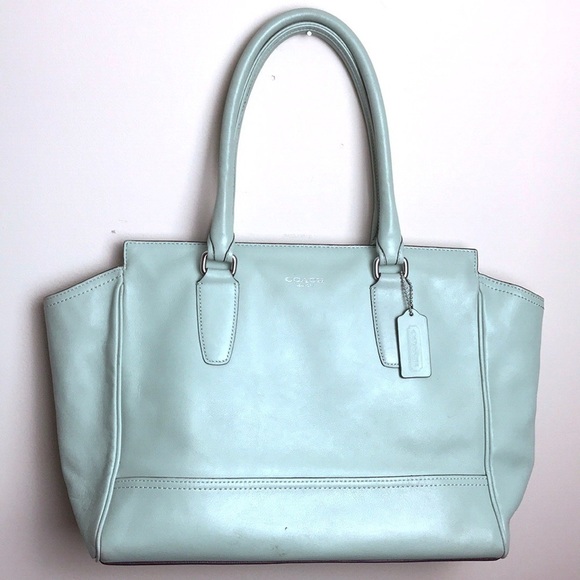 Coach Candace Mint Green Blue Purse Bag Pocketbook - Picture 1 of 12